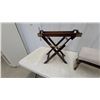 Image 4 : Folding Butler's Tray Table and Queen Anne Upholstered Footstool