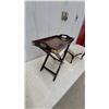 Image 5 : Folding Butler's Tray Table and Queen Anne Upholstered Footstool