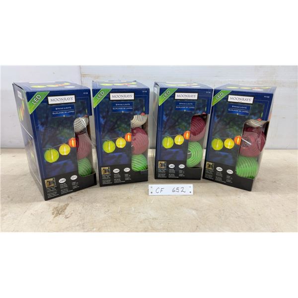 Moonrays LED String Lights, 4 Packages, 10 Lights, 9' Lighted Length, Solar Panel
