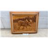 Image 1 : Kim Murray Carved Wood Moose Wall Art, 16 × 19”