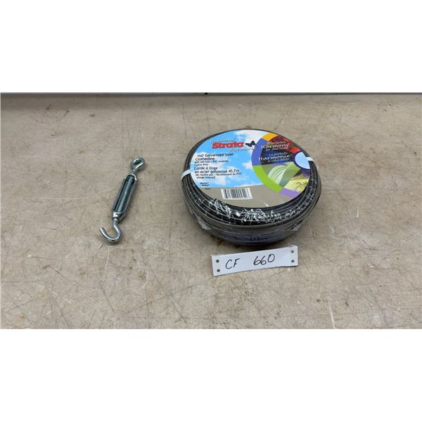 Harmony Strata 150' Galvanized Steel Clothesline, PVC Covered, and Turnbuckle