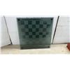 Image 2 : Chess, Checkers and Backgammon Set in Wood Case and Glass Top including Dice, Playing Pieces and
