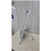 Image 2 : Two-Step Folding Step Stool with White Metal Frame and Grey Non-Slip Steps