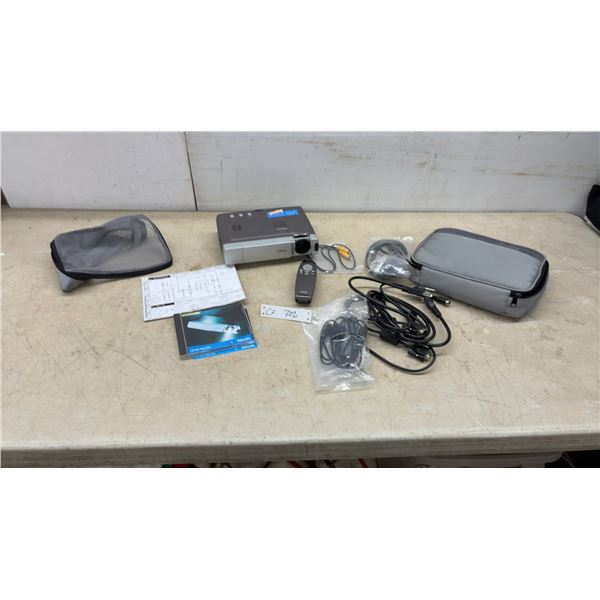 Philips UGO S-Lite SVGA Impact DLP Projector, Remote, Cables, Manuals, and Carry Case