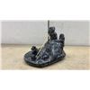 Image 2 : Soapstone Style Carving of Hunter, Child, and Seals with Fishing Spear, 5 1/2 × 8 × 5 1/2”