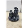 Image 3 : Soapstone Style Carving of Hunter, Child, and Seals with Fishing Spear, 5 1/2 × 8 × 5 1/2”