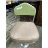 Image 4 : Pair of Vintage Diner Swivel Lunch Stools with Green Backs and Brown Seats