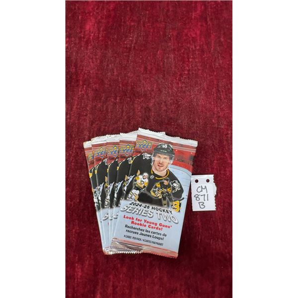 5 Sealed 2024-25 Upper Deck Series 2 Hockey Packs