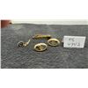 Image 1 : Men's Accessories: Pair of Cufflinks, Tie Clip with Red Stone, and "G" Lapel Pin