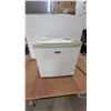 Image 1 : Haier Compact Mini Fridge with Freezer Compartment, White 20”×20”×18” and 2 t.v tables