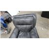 Image 4 : Dark Grey Faux Leather Manual Reclining Armchair with Contrast Stitching