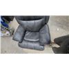 Image 5 : Dark Grey Faux Leather Manual Reclining Armchair with Contrast Stitching