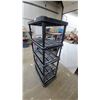 Image 2 : Black Five-Tier Plastic Utility Shelving Unit with Slatted Shelves 72”×35”×23”
