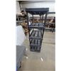 Image 3 : Black Five-Tier Plastic Utility Shelving Unit with Slatted Shelves 72”×35”×23”