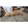 Image 1 : Set of 4 Pine Ladder-Back Dining Chairs with Solid Wooden Seats