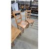 Image 3 : Set of 4 Pine Ladder-Back Dining Chairs with Solid Wooden Seats