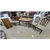 Image 1 : Vintage Oval Wood Dining Table 30”×40”×58” with Ornate Carved Back Chairs and 2x Leafs 10”each