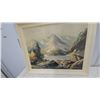 Image 2 : Framed Robert Wood Landscape Print with Waterfall and Rocky Cliffs 29”×35”