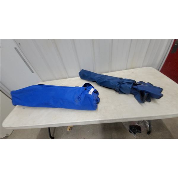 Two Blue Folded Outdoor chairs