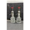 Image 2 : Two Vintage Glass and Chrome Seltzer Bottles, 5 Shot Glasses, and Chrome Tray