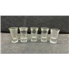 Image 4 : Two Vintage Glass and Chrome Seltzer Bottles, 5 Shot Glasses, and Chrome Tray