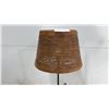 Image 9 : Two Floor Lamps: One with Brown Woven Shade, One with Tan Square Shade and Adjustable Arm