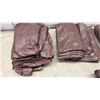 Image 2 : Assorted Tarps: Green and Brown Tarps, Some with Grommets