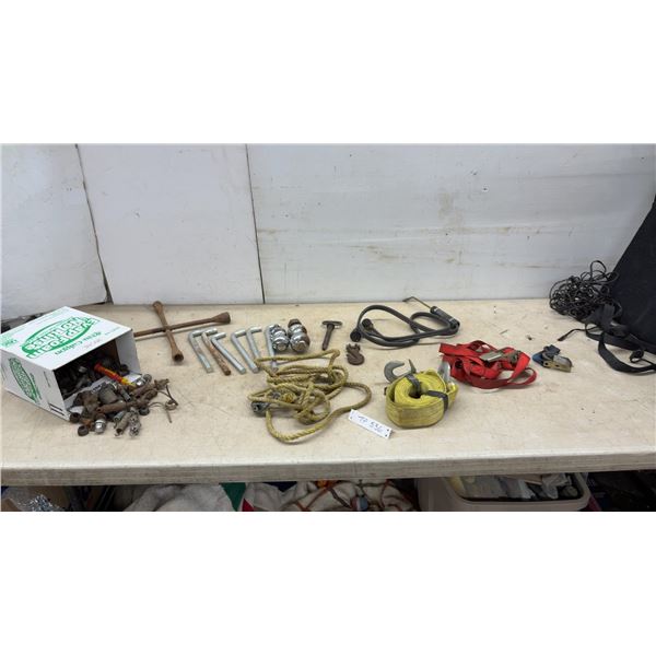 BernzOmatic Torch Kit, Ratchet Straps, Tire Wrench, Tow Balls