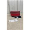 Image 1 : Vintage William Scully Ltd. Peaked Uniform Cap, Size 7 1/8, Red With Black Visor, Montreal