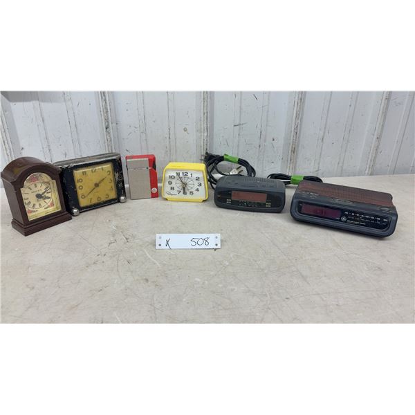 Vintage Clocks, Breck's Mantel Clock, Ingraham, Hi-Lite Radio, GE and Westinghouse Clock Radio