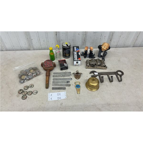 Vintage Walt Disney World Mickey Mouse Bottle Opener, Bell, Bottle Caps, Name Plates