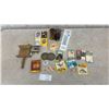 Image 1 : Vintage Fishing Lures, Peacock Pocket Warmer, Playing Cards, Thermometers, Drinking Horns