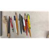 Image 2 : Vintage Mathematical Instrument Sets, Metal Cash Boxes, Bookends, Pens, Pencils, Push Pins