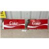 Image 1 : 2 Vintage Coca-Cola "Enjoy/Savourez" Bilingual Metal Advertising Signs, 22”x10”