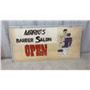 Image 2 : Coca-Cola Molded Plastic Insert and Mario's Barber Salon Double-Sided Sign “Open” “Closed”