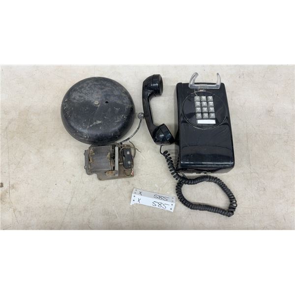 Touch-Tone Wall Telephone and Extension Ringer Bell