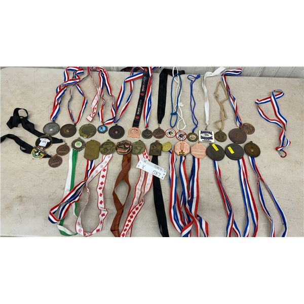 Collection of Canadian Sports Medals Including Softball, Hockey, Soccer, Baseball