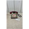 Image 1 : Coca-Cola Stained-Glass Style Push-Button Desk Telephone with Red Handset