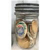 Image 5 : Large Collection of Vintage Cardboard Milk Bottle Caps, Various Dairies, in Jars and Box