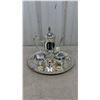 Image 2 : Silver Plated 4-Piece Coffee Set, With Teapot, Sugar, Creamer and Tray