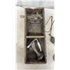 Image 9 : Antique Early 20th Century Telephone Box with Parts, Handsets, Receivers, Wooden Enclosures