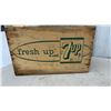 Image 2 : Vintage "Fresh Up with 7up" Wooden Crate 17” x11.5” and Two Galvanized Gas Cans with Wood Handles