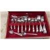 Image 3 : 1847 Rogers Silverware Set in Wood Case: 13-15 Pieces of Each