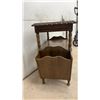 Image 2 : Magazine Rack Side Table with Two Shelves and Scalloped Edges, 23 × 25 × 13 1/2”