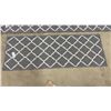 Image 2 : Two Matching Gray and White Trellis Pattern Runner Rugs, 26” wide x 6 Ft and 8 Ft Long