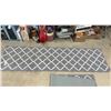 Image 3 : Two Matching Gray and White Trellis Pattern Runner Rugs, 26” wide x 6 Ft and 8 Ft Long