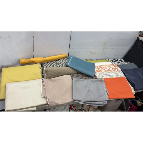 Assorted Fabric Rolls (20+ Meters): Plaid, Floral, Solid, and Geometric