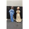 Image 2 : Holland Mold Ceramic Figurines: Blue Boy and Pink Lady, Signed, 17” Tall
