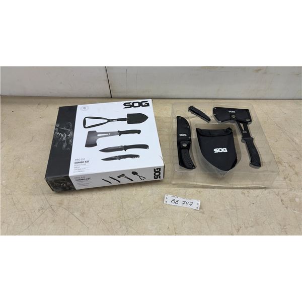 SOG Pro 5.0 Combo Kit: Folding Shovel, Axe, Fixed Blade Knife, and Sheaths