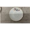 Image 5 : Woven Basket and 20 Assorted Saucers, Including 10 with Green Scrollwork and 10 with Floral and